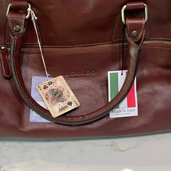 🆕 Lucaldo Firenze Leather Duffle Bag - Picture 13 of 17